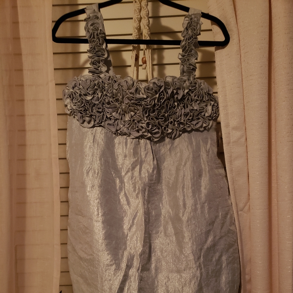 New Never been worn Silver short dress Size10P
